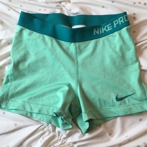 Mint green Nike Pro 3” Spandex
